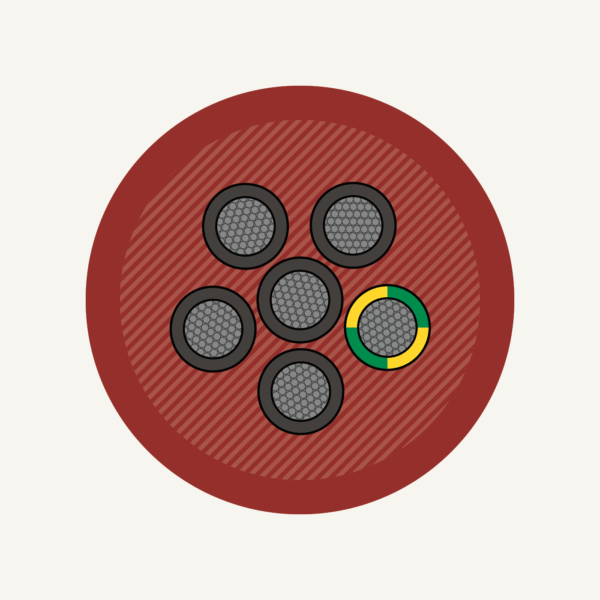 Multi Core - Control - Silicone 180ºC (300/500V) - RedBrown