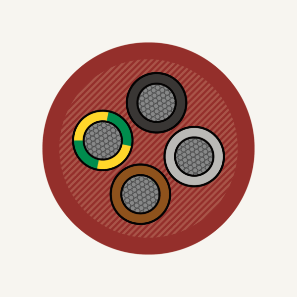 Multi Core - Power - Silicone 180ºC (300/500V) - RedBrown