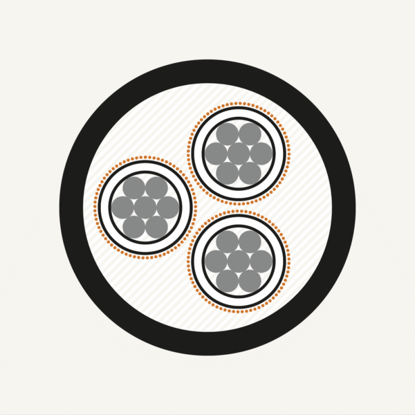 Three Core - Aluminium - HDPE (6.6kV to 33kV)