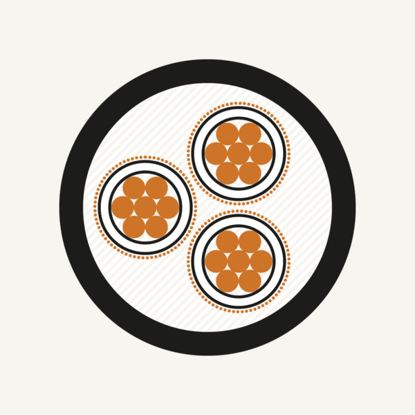 Three Core - Copper - HDPE (6.6kV to 33kV)